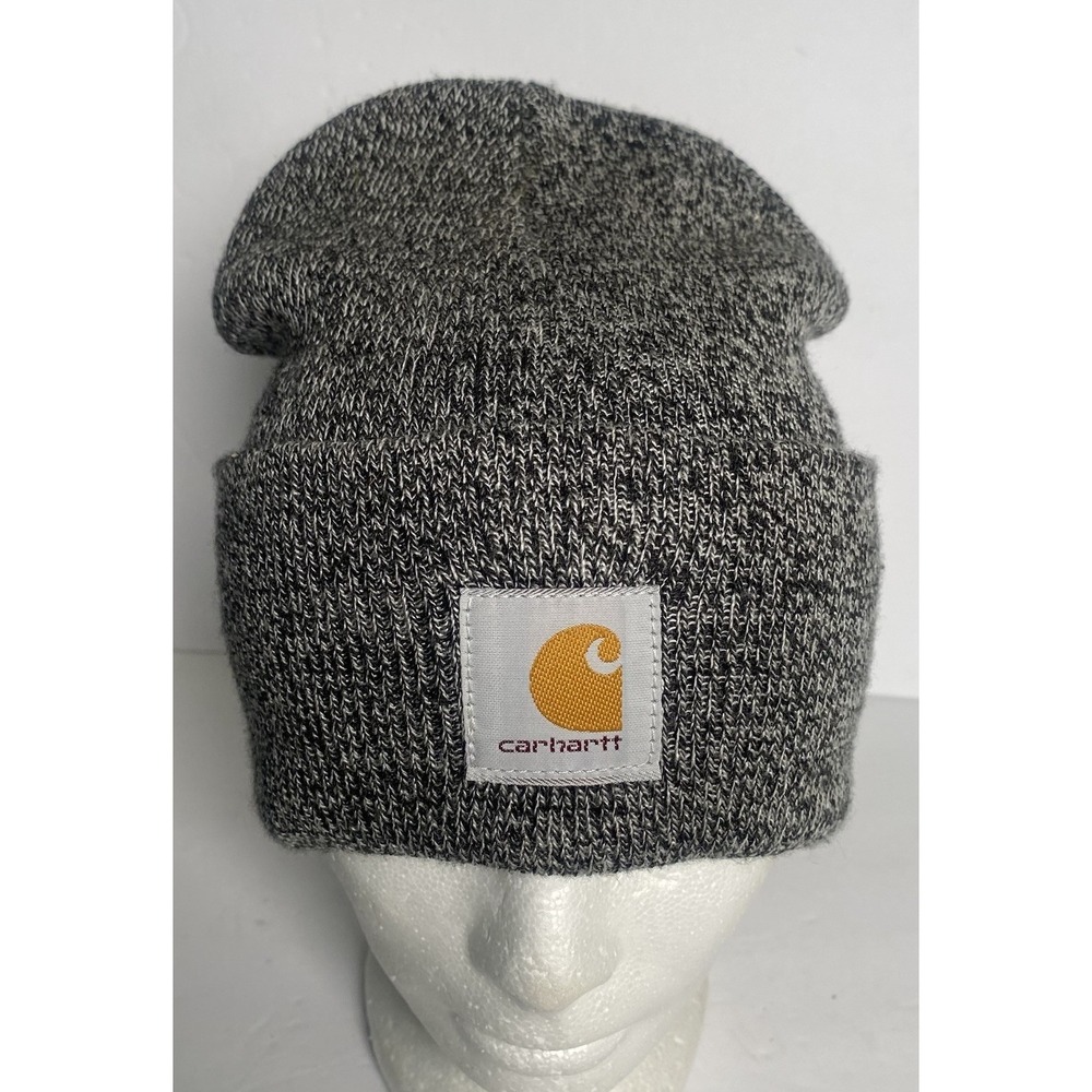 Carhartt Men's Cuffed Beanie Hat Knit Heather Gray Marl A18 Knit Unisex Workwear
